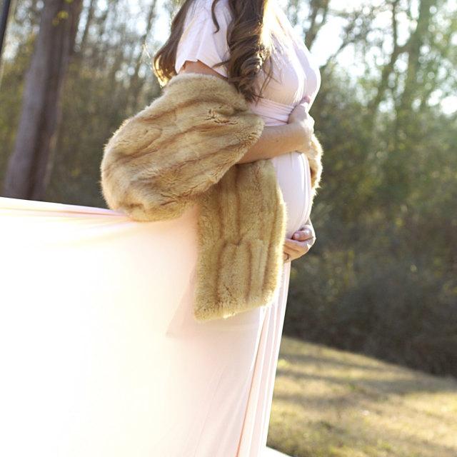 Pink Floor-length Jersey Dress